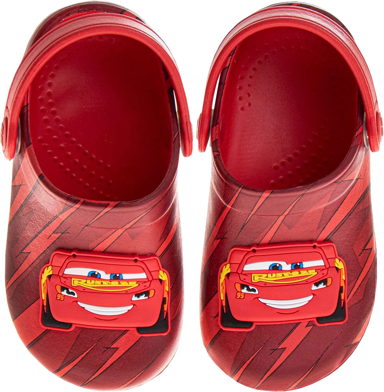 Josmo Kids Cars Clog Sandal Waterproof Slip-On Slides for Boys - Lightning McQueen Closed Toe Clogs with Backstrap (Sizes: 5-10 Toddlers / 11-12 Little Kids)
