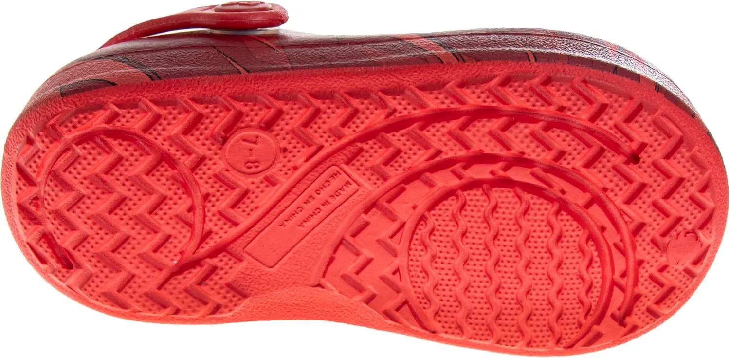 Josmo Kids Cars Clog Sandal Waterproof Slip-On Slides for Boys - Lightning McQueen Closed Toe Clogs with Backstrap (Sizes: 5-10 Toddlers / 11-12 Little Kids)