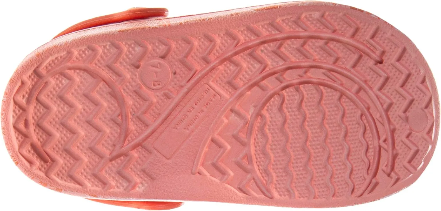 Josmo Kids Moana Clog Sandal Waterproof Slip-On Slides for Girls - Moana and Pua Closed Toe Clogs with Backstrap (Sizes 5-10 Toddlers / 11-12 Little Kids)