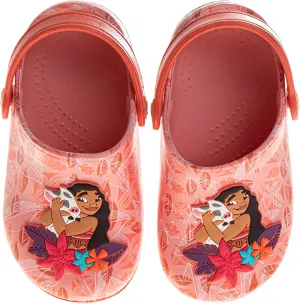 Josmo Kids Moana Clog Sandal Waterproof Slip-On Slides for Girls - Moana and Pua Closed Toe Clogs with Backstrap (Sizes 5-10 Toddlers / 11-12 Little Kids)