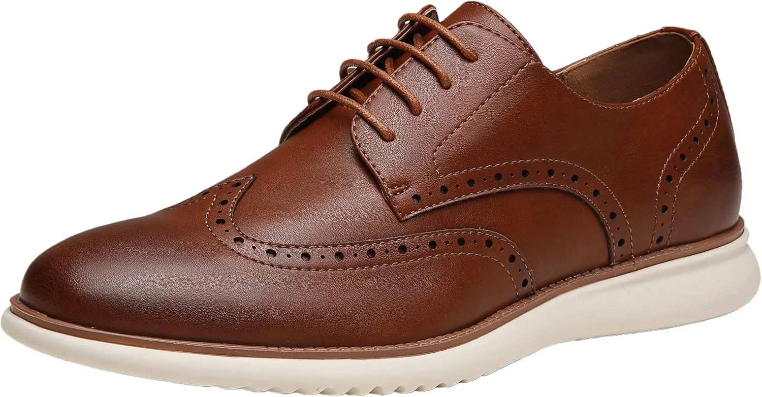 Jousen Mens Dress Shoes Oxfords Casual Retro Classic Comfortable Formal Derby Business Dress Shoes for Men