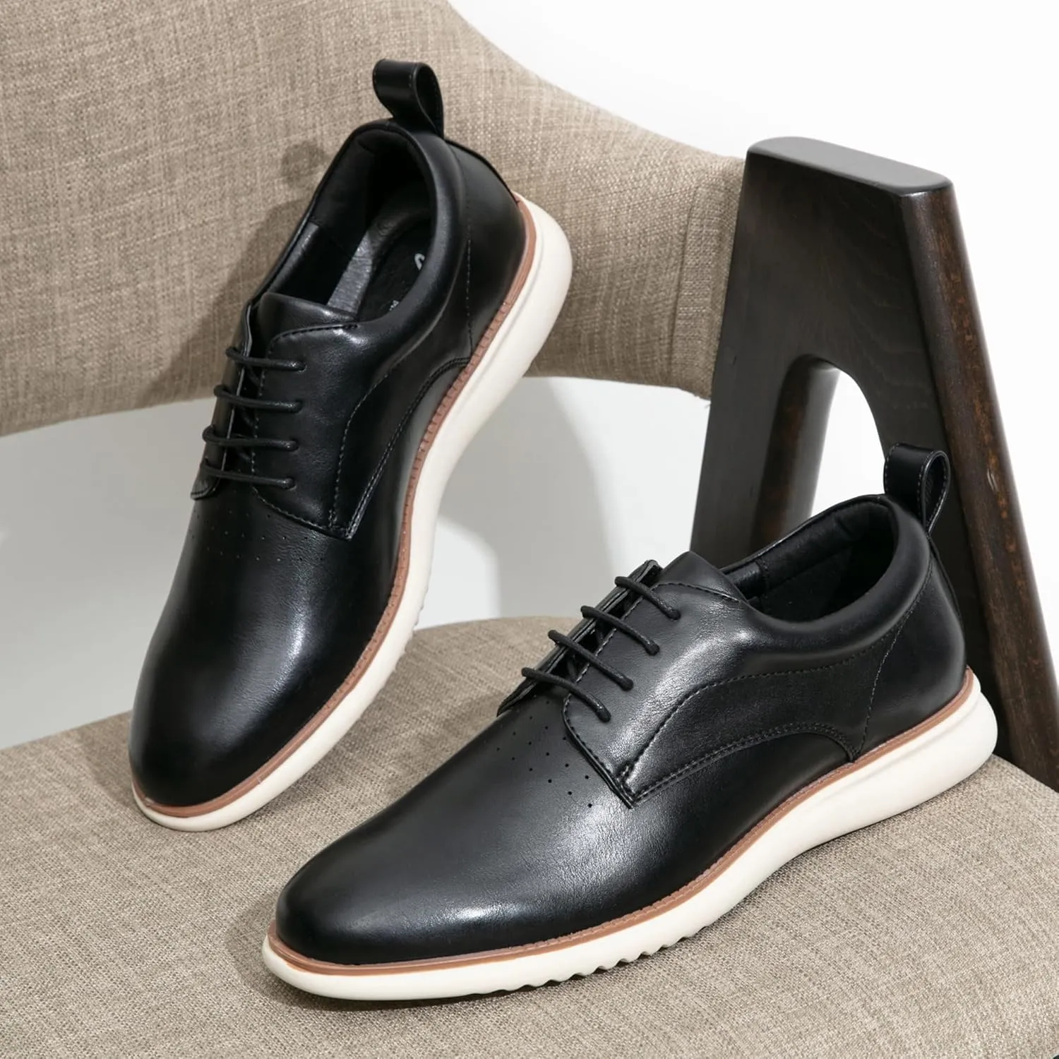 Jousen Mens Dress Shoes Oxfords Casual Retro Classic Comfortable Formal Derby Business Dress Shoes for Men