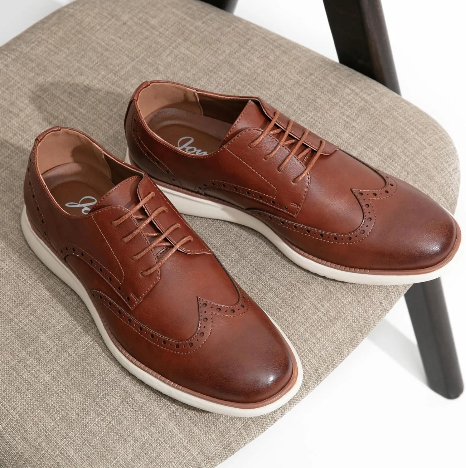 Jousen Mens Dress Shoes Oxfords Casual Retro Classic Comfortable Formal Derby Business Dress Shoes for Men