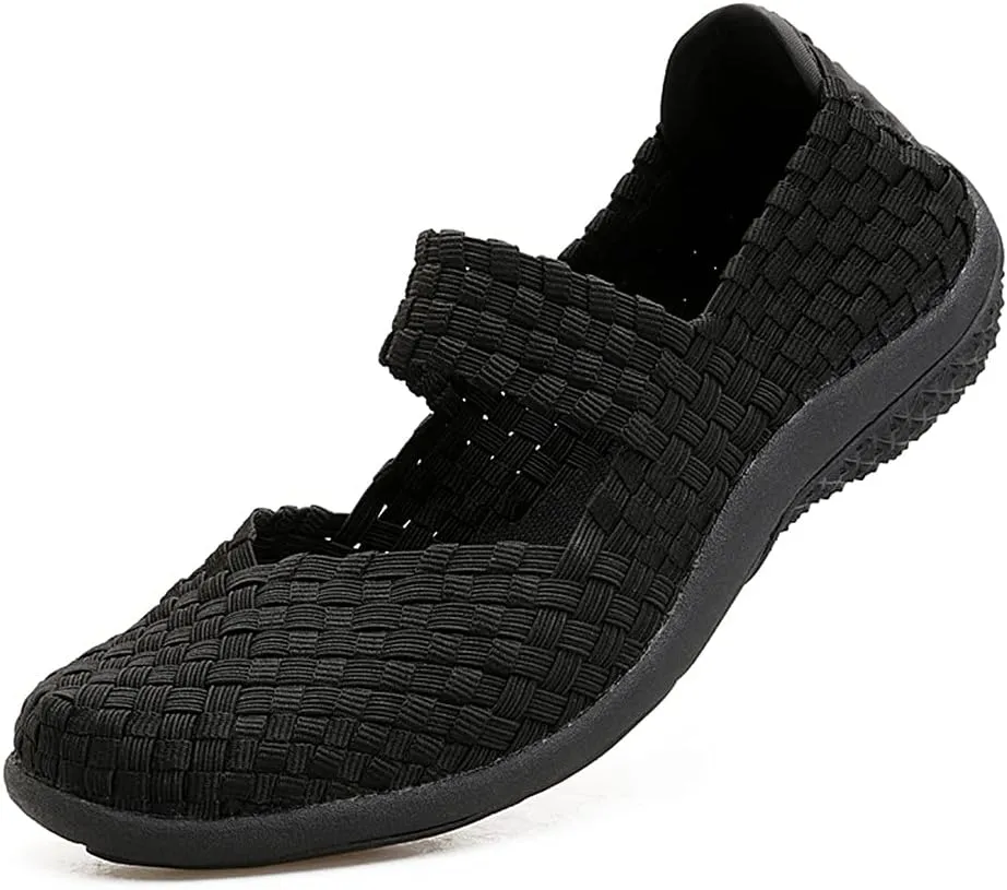 JOYVIP Womens Curly Type Ballet Flats Slip On Comfort Loafers Handmade Woven Shoes