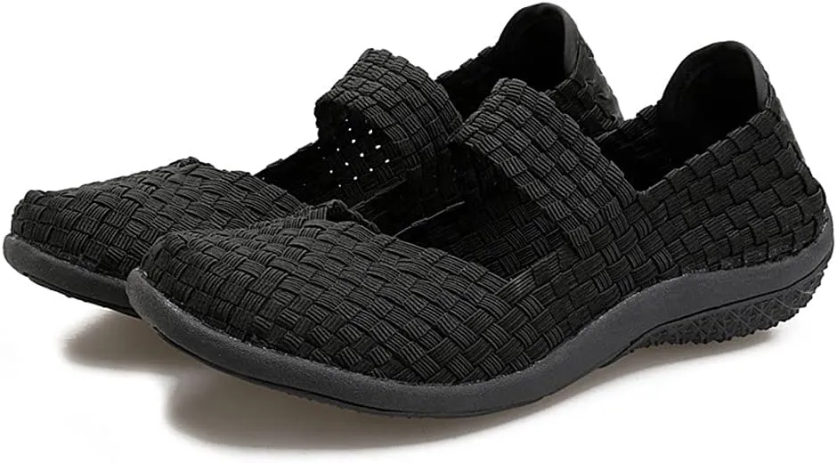JOYVIP Womens Curly Type Ballet Flats Slip On Comfort Loafers Handmade Woven Shoes