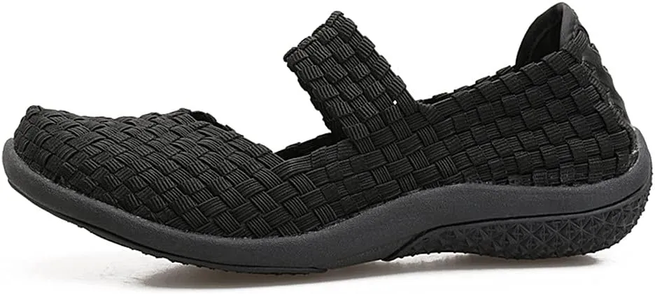 JOYVIP Womens Curly Type Ballet Flats Slip On Comfort Loafers Handmade Woven Shoes