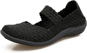 JOYVIP Womens Curly Type Ballet Flats Slip On Comfort Loafers Handmade Woven Shoes