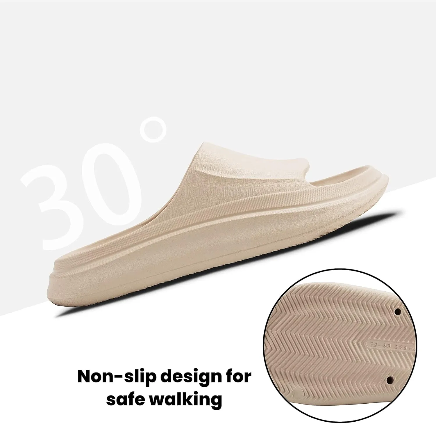 Jscreen Cloud Slides for Women and Men, EVA Non-Slip Super Soft Quick Drying Pillow Slippers, Lightweight Spa Open Toe Bathroom Shower Sandals Massage Foam Slippers for Indoor Outdoor