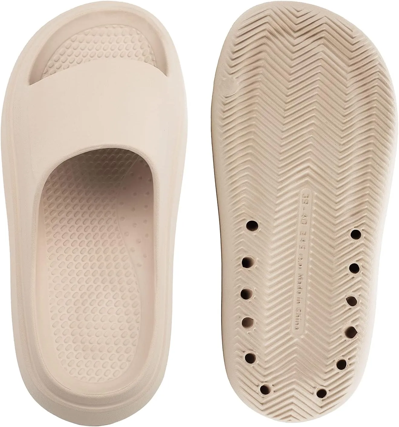 Jscreen Cloud Slides for Women and Men, EVA Non-Slip Super Soft Quick Drying Pillow Slippers, Lightweight Spa Open Toe Bathroom Shower Sandals Massage Foam Slippers for Indoor Outdoor