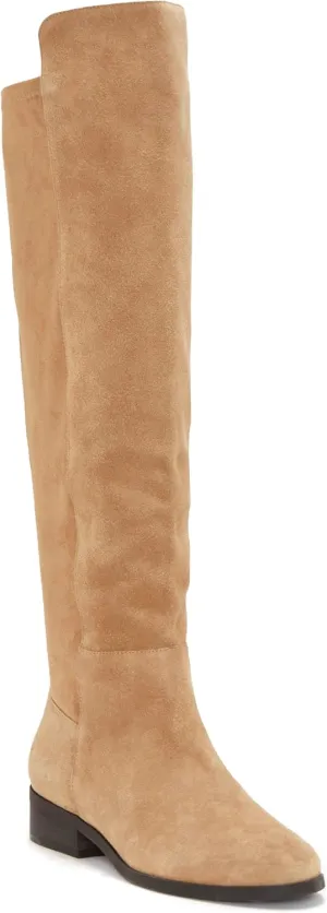 Juliet Holy Womens Knee High Boots Round Toe Chunky Block Heels Suede Fashion Winter Booties