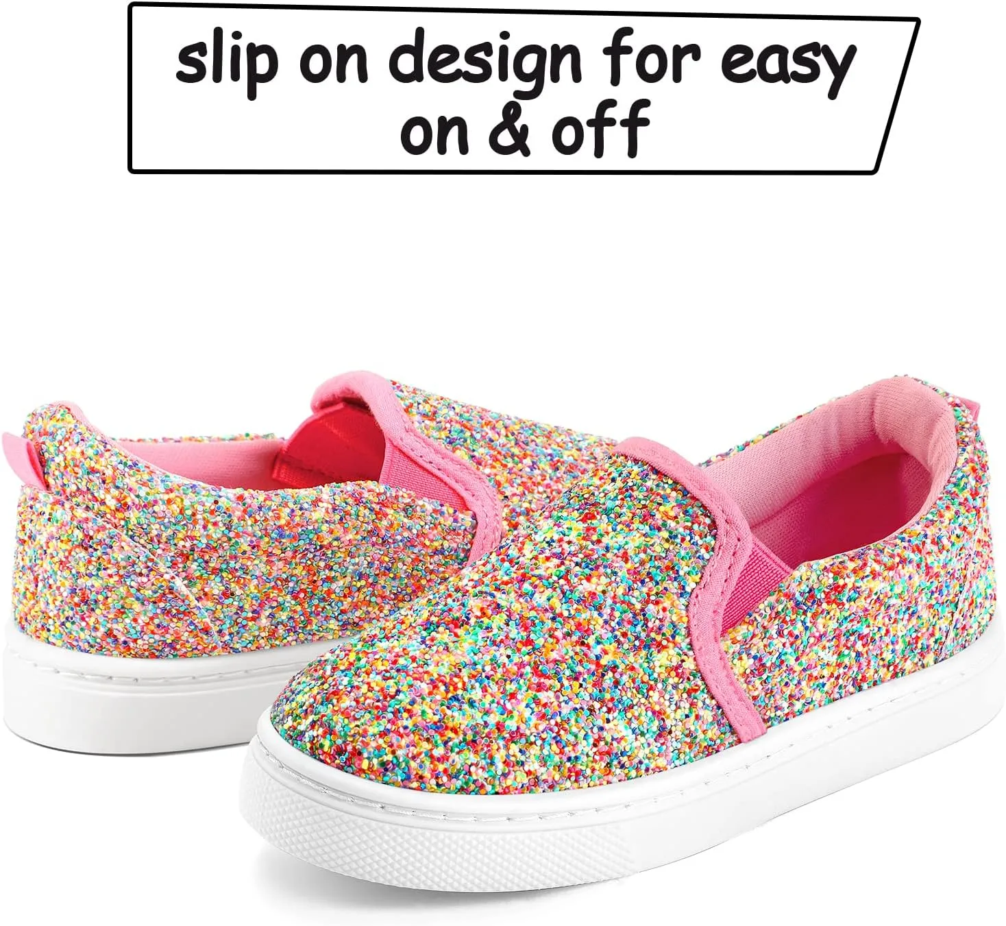 K KomForme Toddler Sneakers for Girls Boys Slip On Canvas Walking Shoes