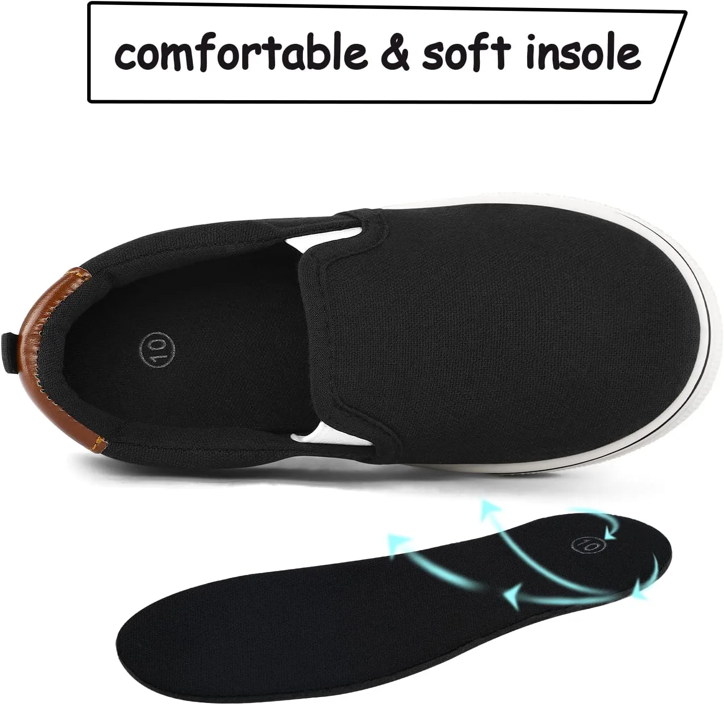 K KomForme Toddler Sneakers for Girls Boys Slip On Canvas Walking Shoes