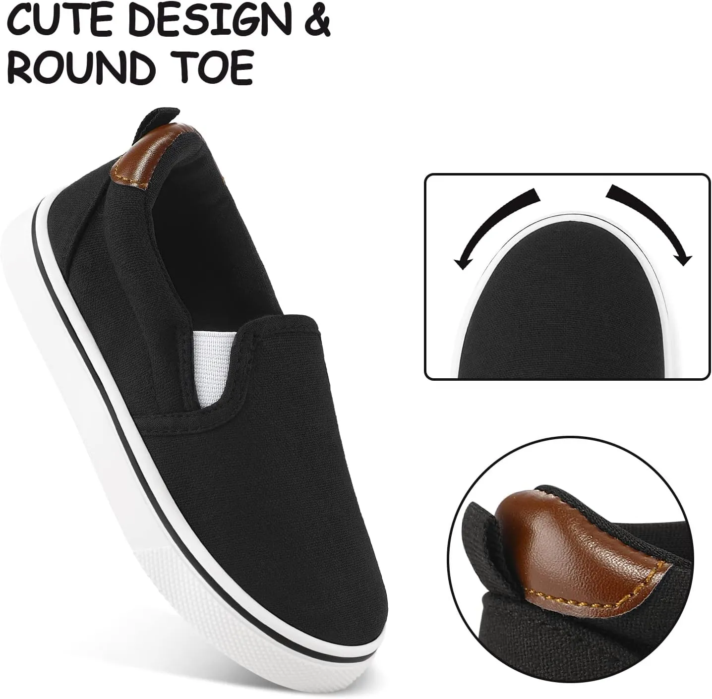 K KomForme Toddler Sneakers for Girls Boys Slip On Canvas Walking Shoes