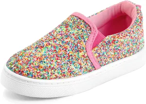 K KomForme Toddler Sneakers for Girls Boys Slip On Canvas Walking Shoes