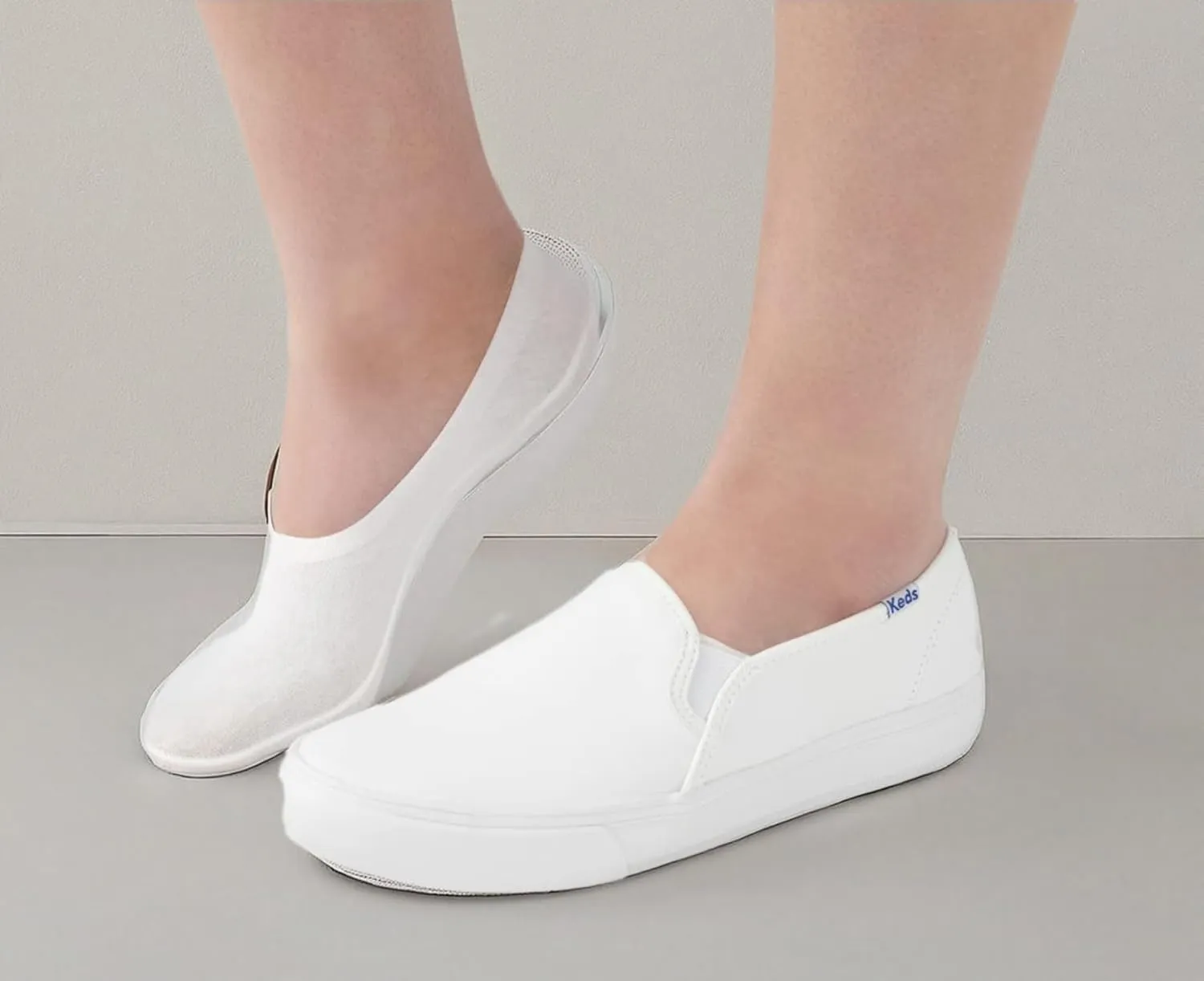 Keds Womens Invisible No Show Sock Liners With Non Slip Silicone Grip