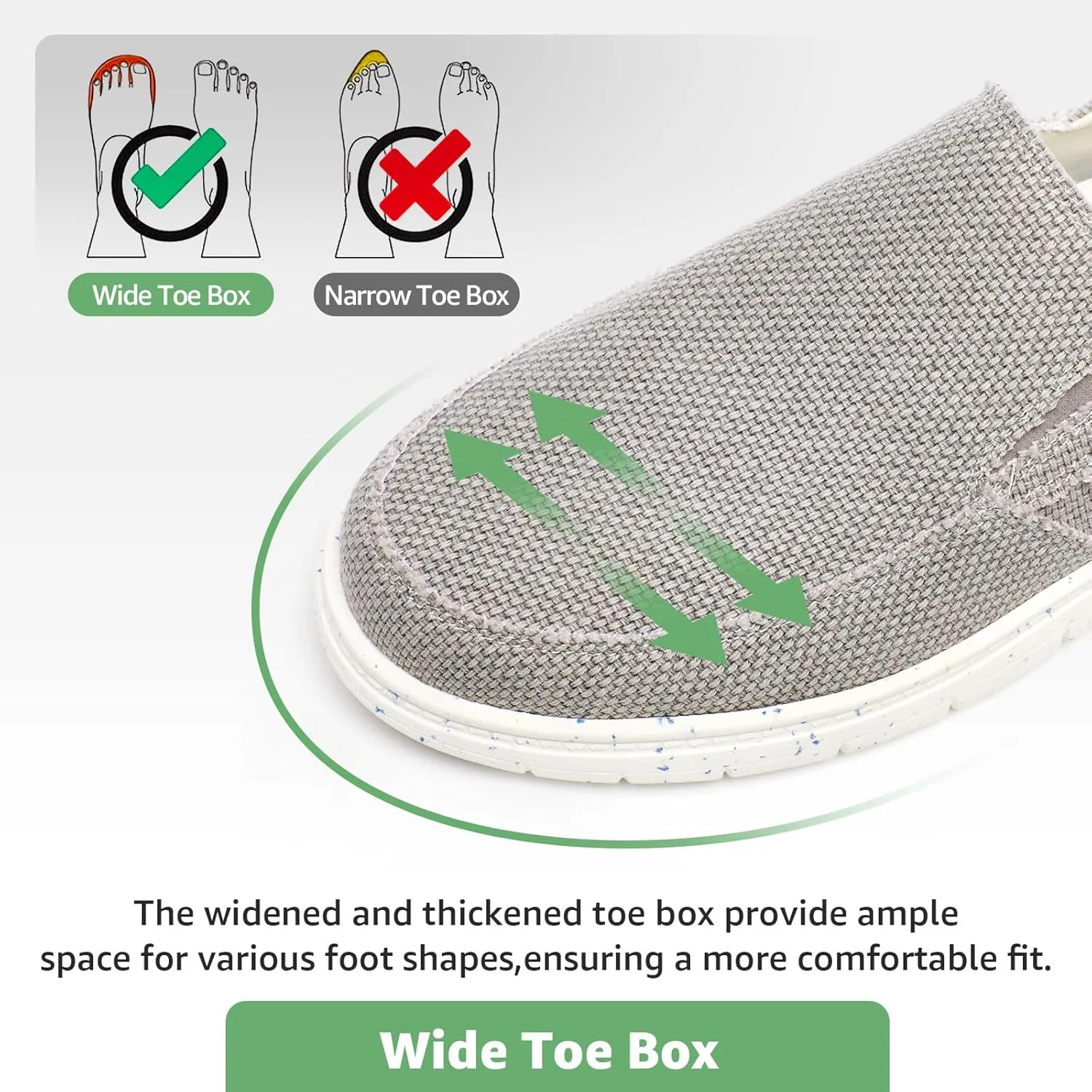 Kelway Mens Slip On Shoes with 2 Pairs of Insoles, Arch Support Loafers Orthopedic Casual Boat Shoes/Recycled Outsole/Non-Slip/Breathable/Wide Toe Box