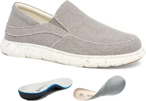 Kelway Mens Slip On Shoes with 2 Pairs of Insoles, Arch Support Loafers Orthopedic Casual Boat Shoes/Recycled Outsole/Non-Slip/Breathable/Wide Toe Box