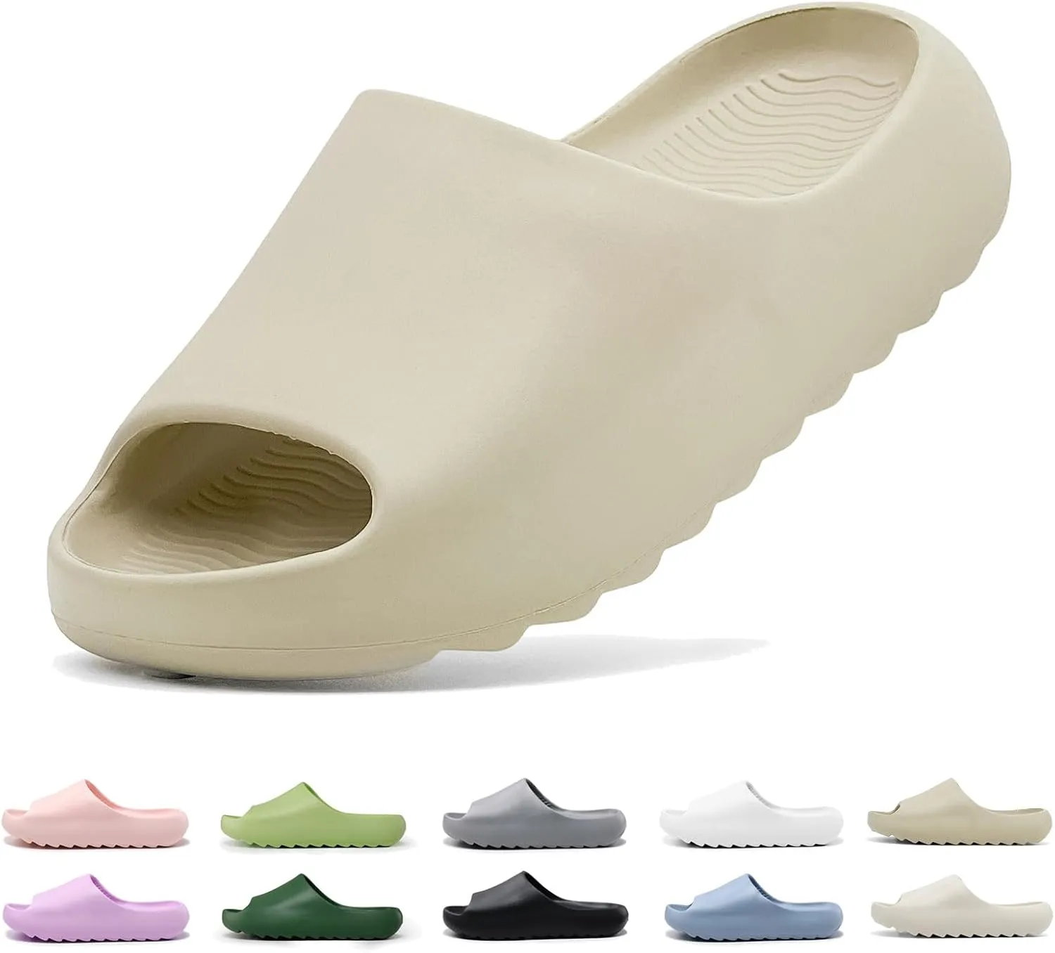 Kids Lightweight Soft EVA Non-Slip Slides Slippers Open Toe Comfy Sandals for Toddler Boys Girls Children Bathroom Shower Summer Pool Beach Slippers