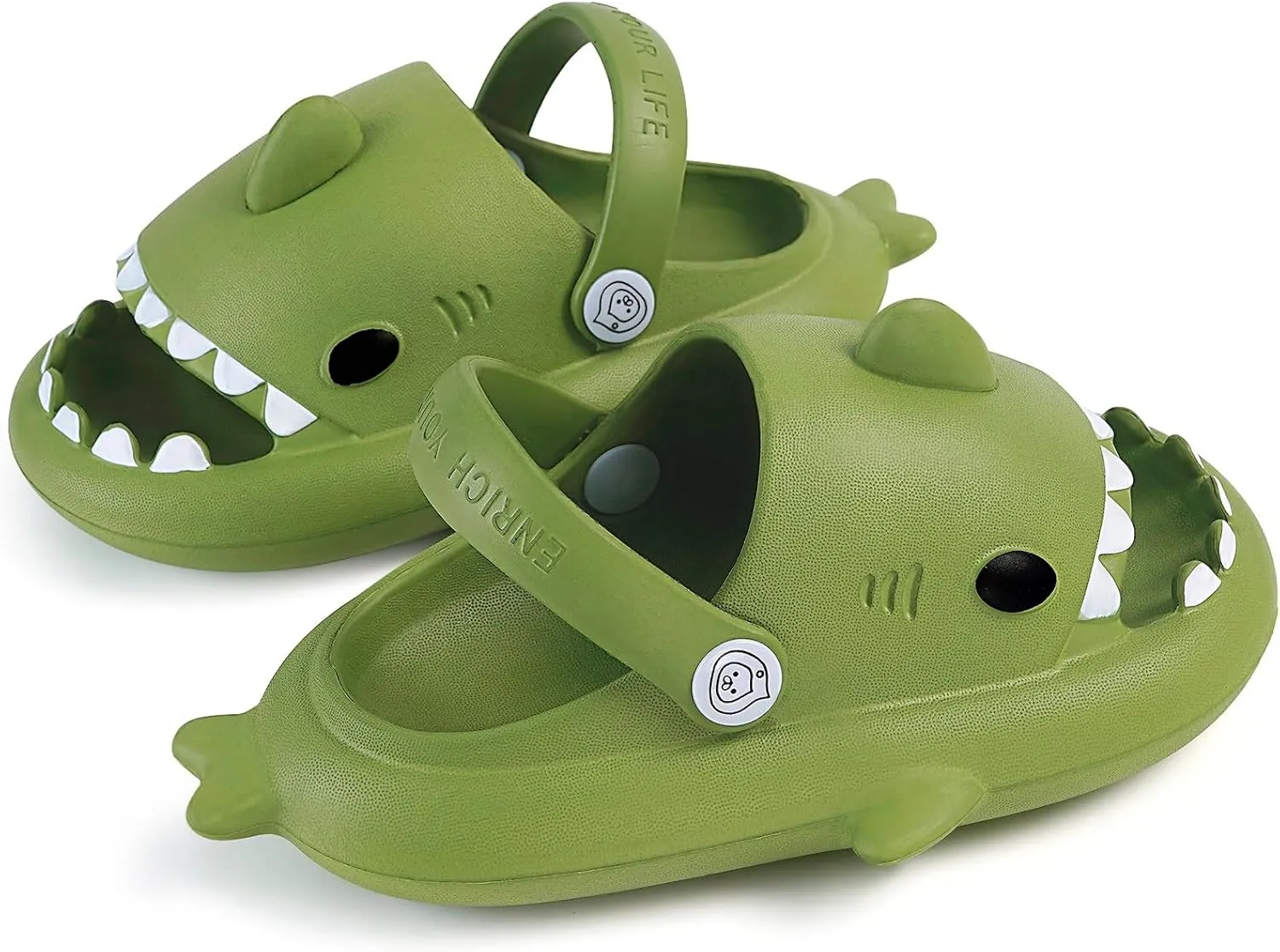 Kids Shark Slides Boys Girls Toddlers Cloud Shower Slippers Cute Cartoon Open Toe Sandals Cushioned Thick Sole Beach Pool Shoes