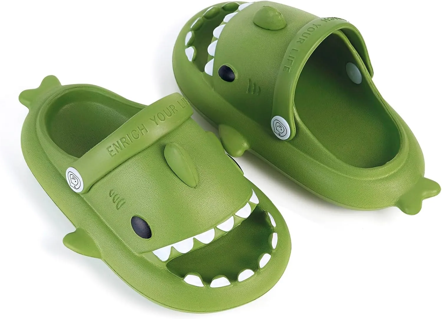 Kids Shark Slides Boys Girls Toddlers Cloud Shower Slippers Cute Cartoon Open Toe Sandals Cushioned Thick Sole Beach Pool Shoes