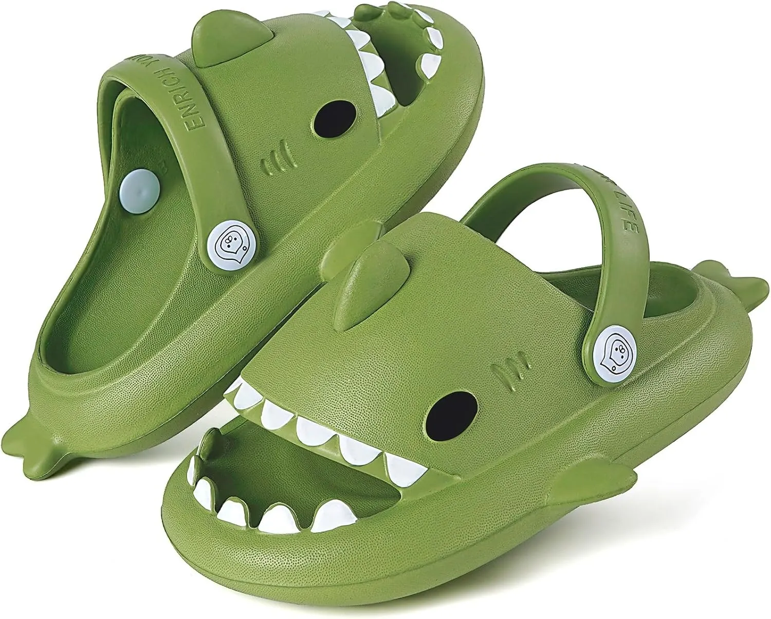 Kids Shark Slides Boys Girls Toddlers Cloud Shower Slippers Cute Cartoon Open Toe Sandals Cushioned Thick Sole Beach Pool Shoes