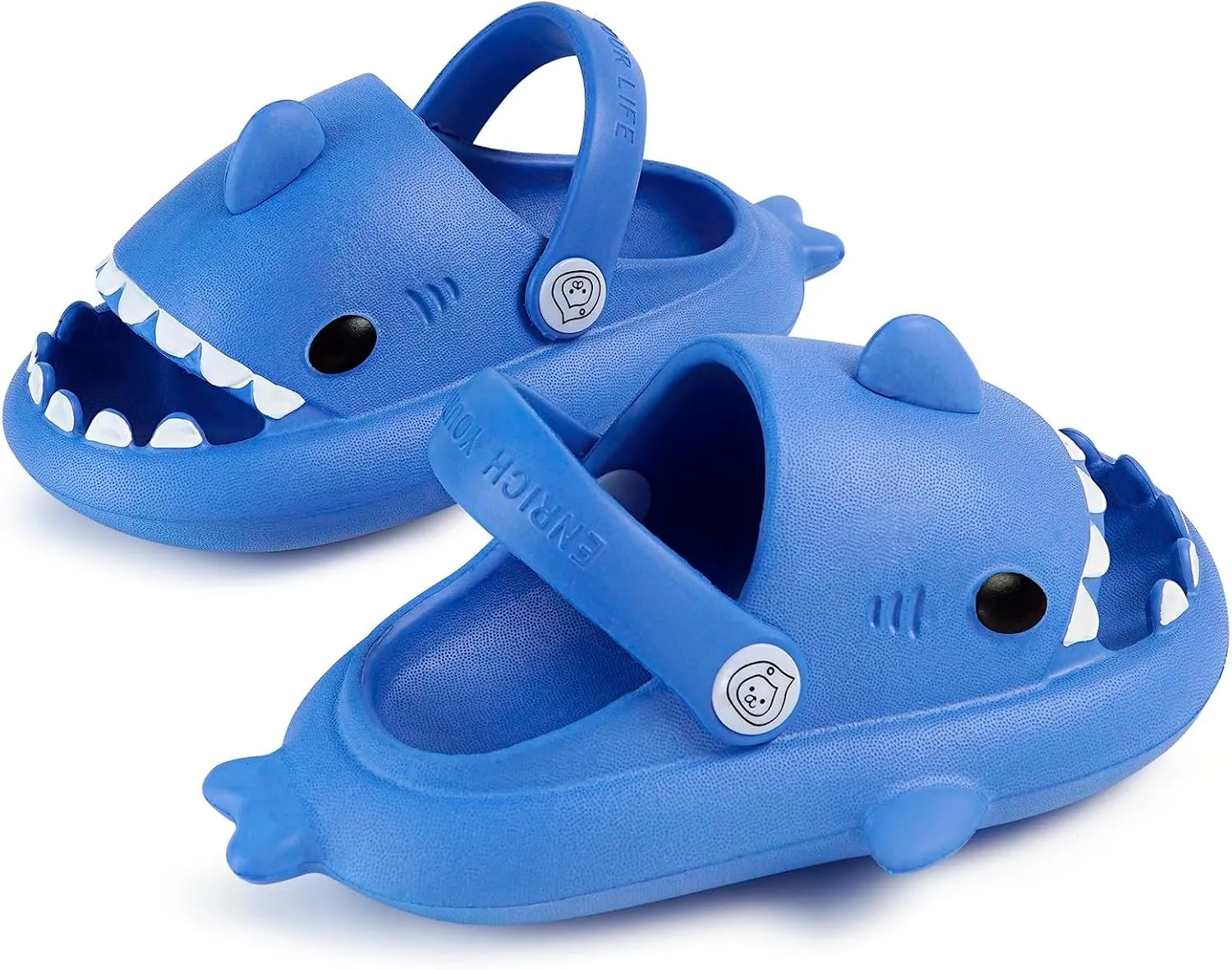 Kids Shark Slides Boys Girls Toddlers Cloud Shower Slippers Cute Cartoon Open Toe Sandals Cushioned Thick Sole Beach Pool Shoes