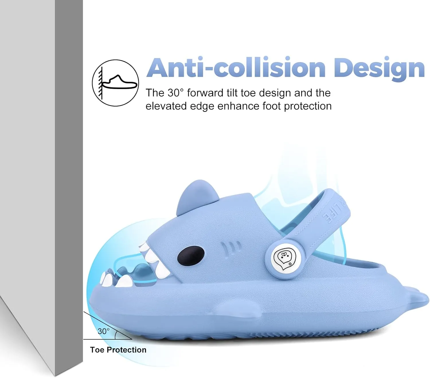 Kids Shark Slides丨Pillow Shower Sandals Quick Dry Slippers丨Toddler Boys Girls Comfy Cloud Slides丨Summer Non-Slip Thick Sole Beach Pool shoes