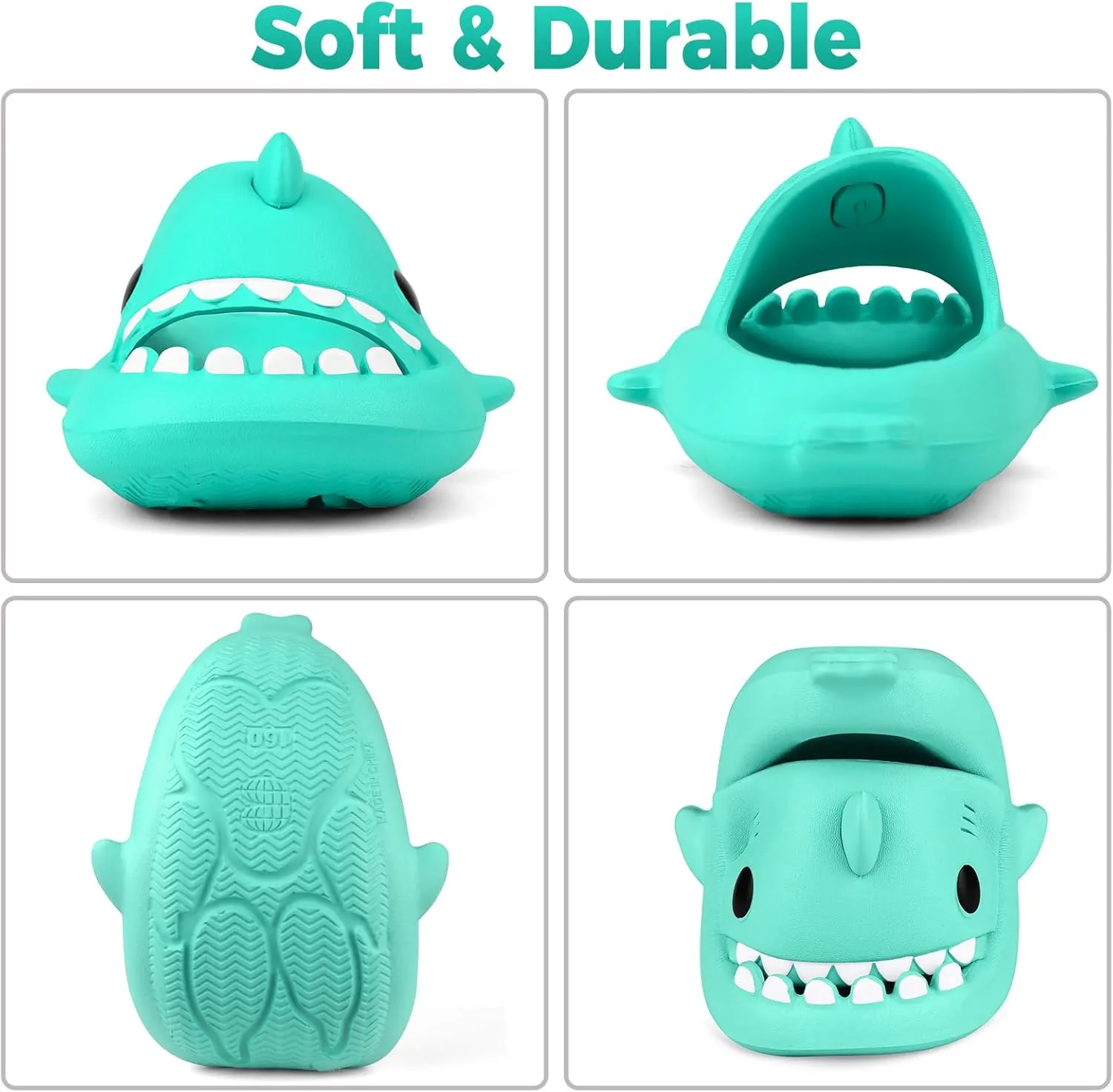 Kids Shark Slides丨Pillow Shower Sandals Quick Dry Slippers丨Toddler Boys Girls Comfy Cloud Slides丨Summer Non-Slip Thick Sole Beach Pool shoes