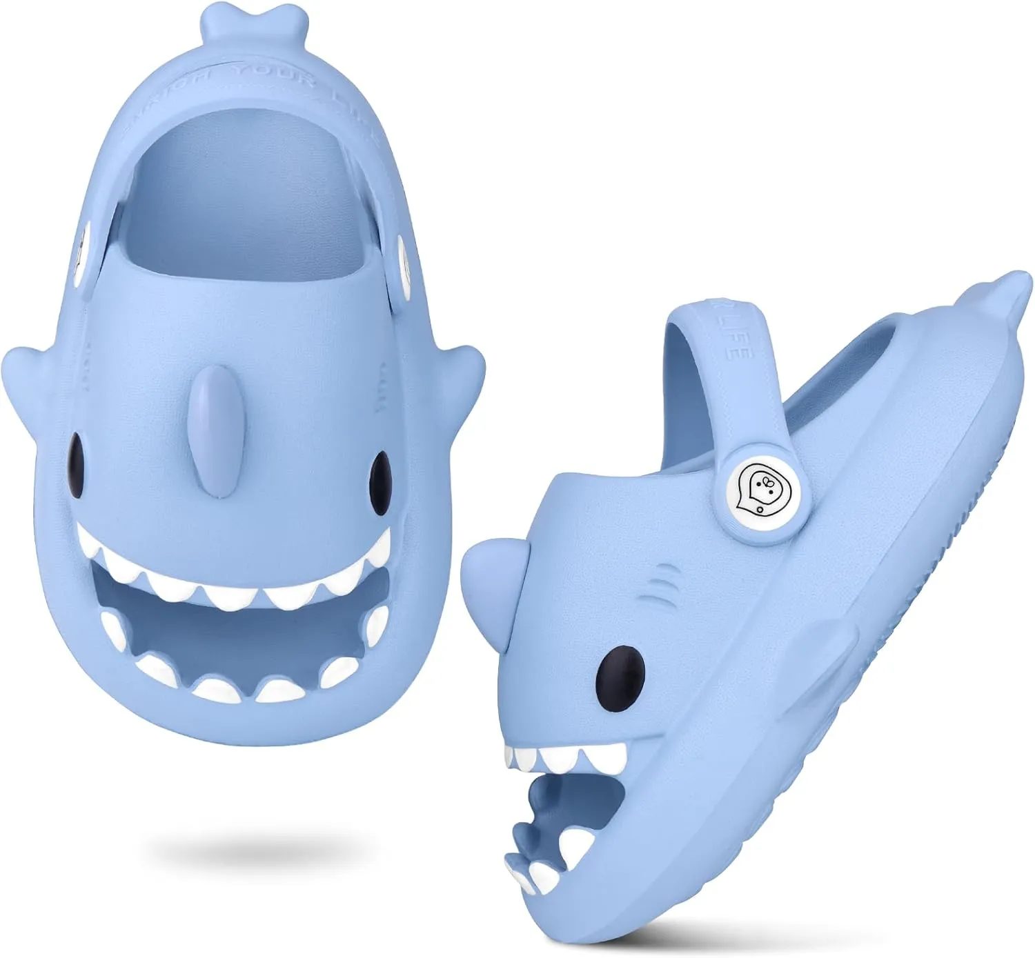 Kids Shark Slides丨Pillow Shower Sandals Quick Dry Slippers丨Toddler Boys Girls Comfy Cloud Slides丨Summer Non-Slip Thick Sole Beach Pool shoes