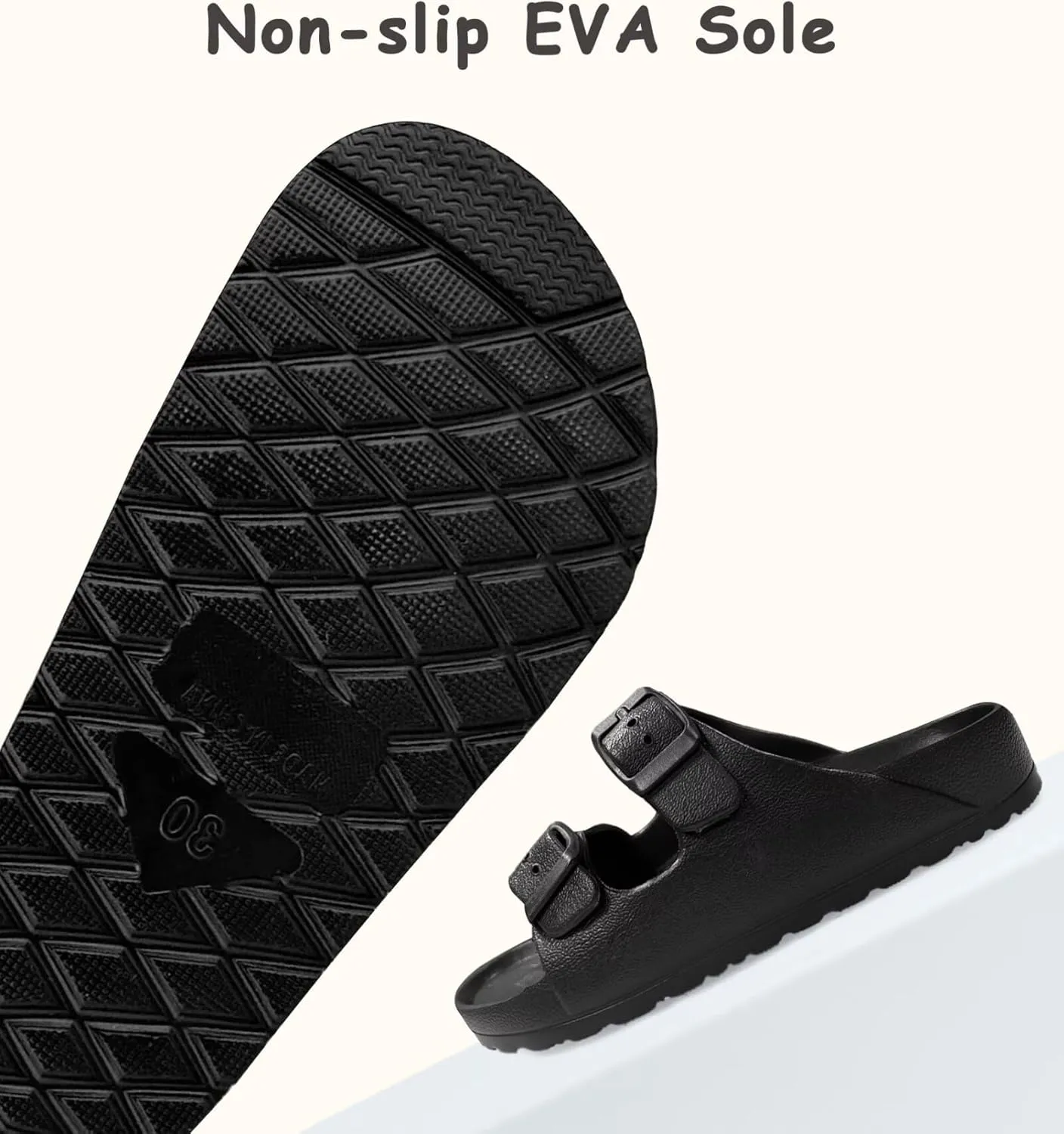 Kids Slide Sandals Boys Girls Buckle Adjustable EVA Slipper Sandals