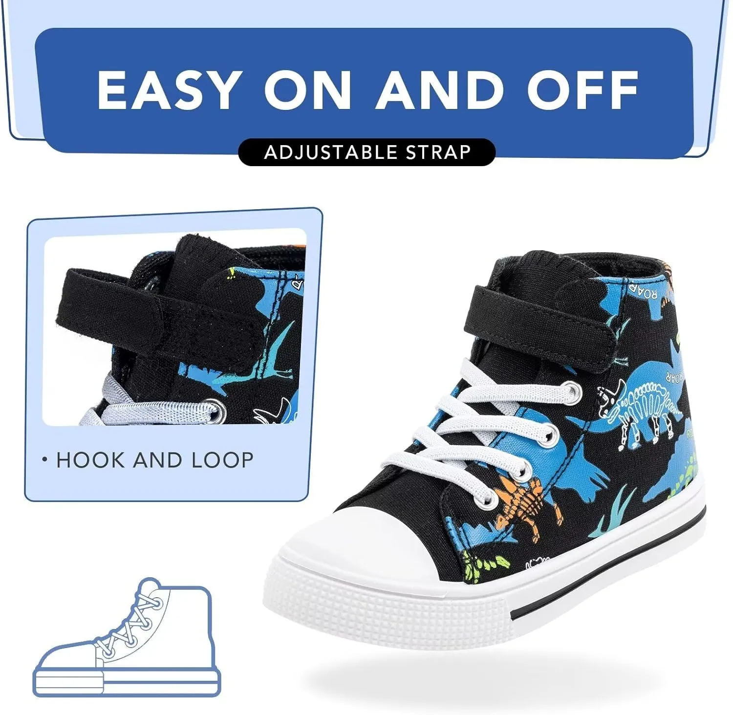 Kids Toddler Sneakers Girls Boys High Top Canvas Shoes Unisex-Child Casual Shoes