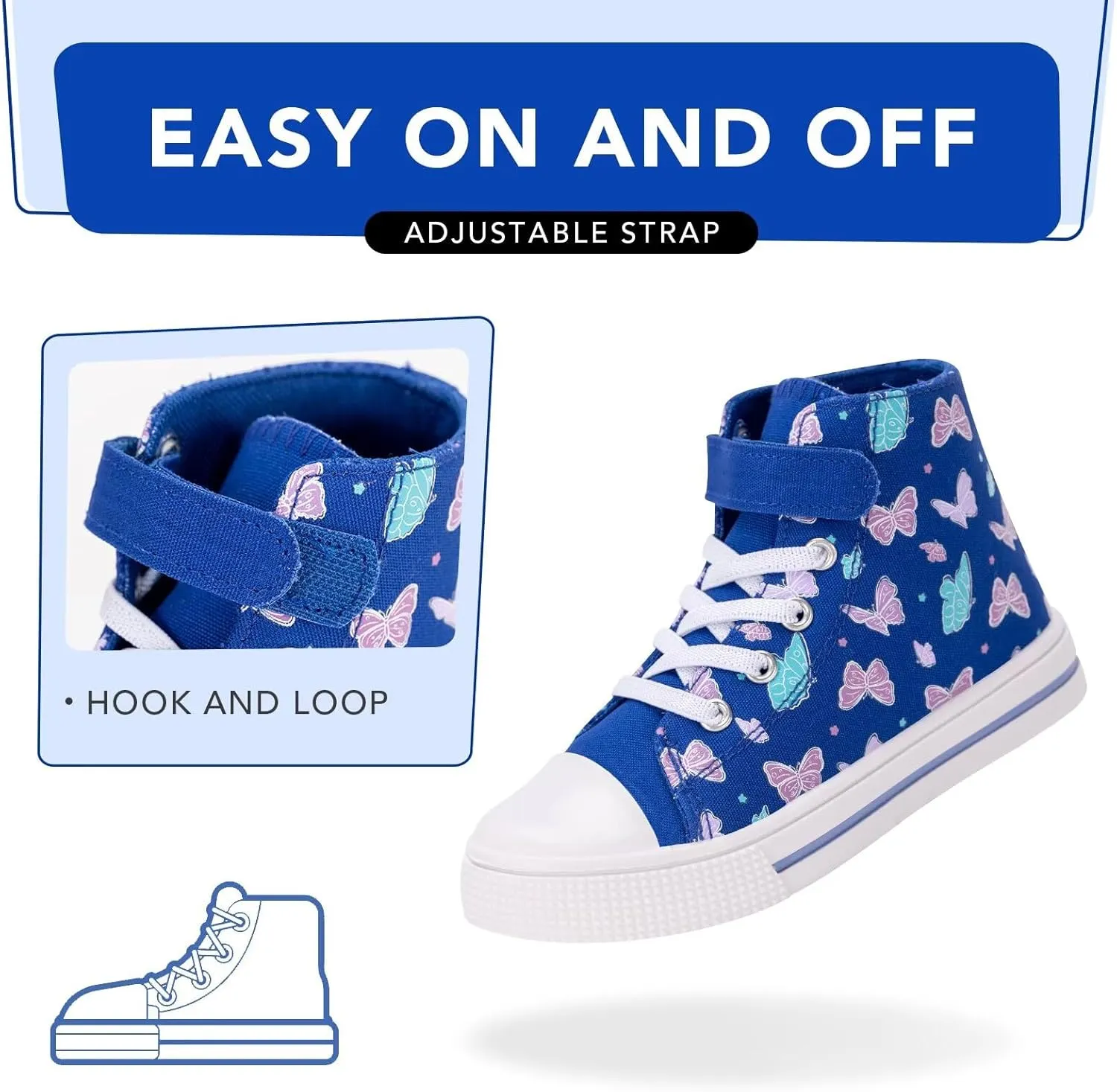 Kids Toddler Sneakers Girls Boys High Top Canvas Shoes Unisex-Child Casual Shoes