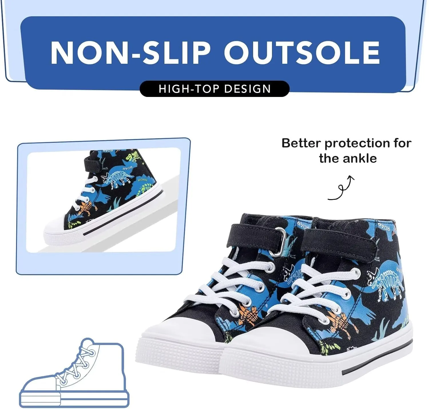 Kids Toddler Sneakers Girls Boys High Top Canvas Shoes Unisex-Child Casual Shoes