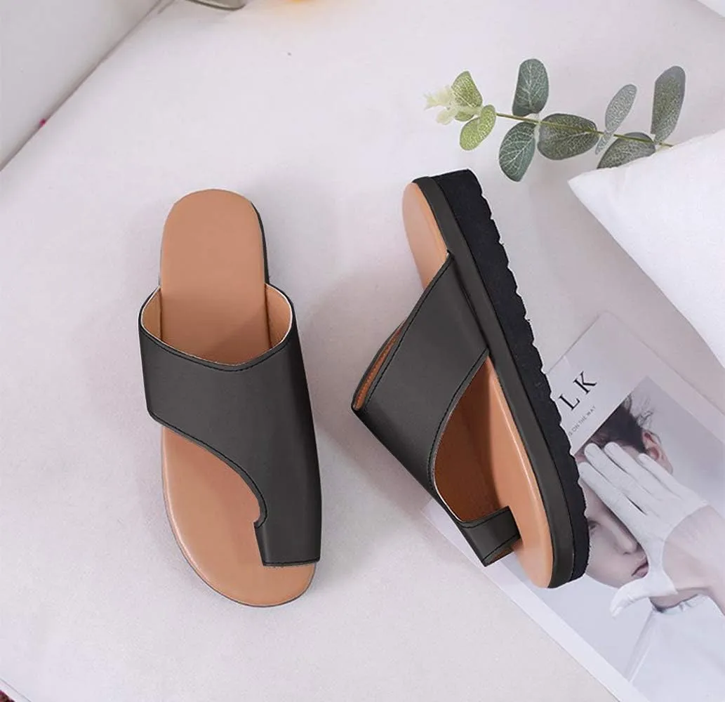 KINOW Women Bunion Sandals Platform Wedge Slippers Orthopedic Flip Flops Summer Shoes