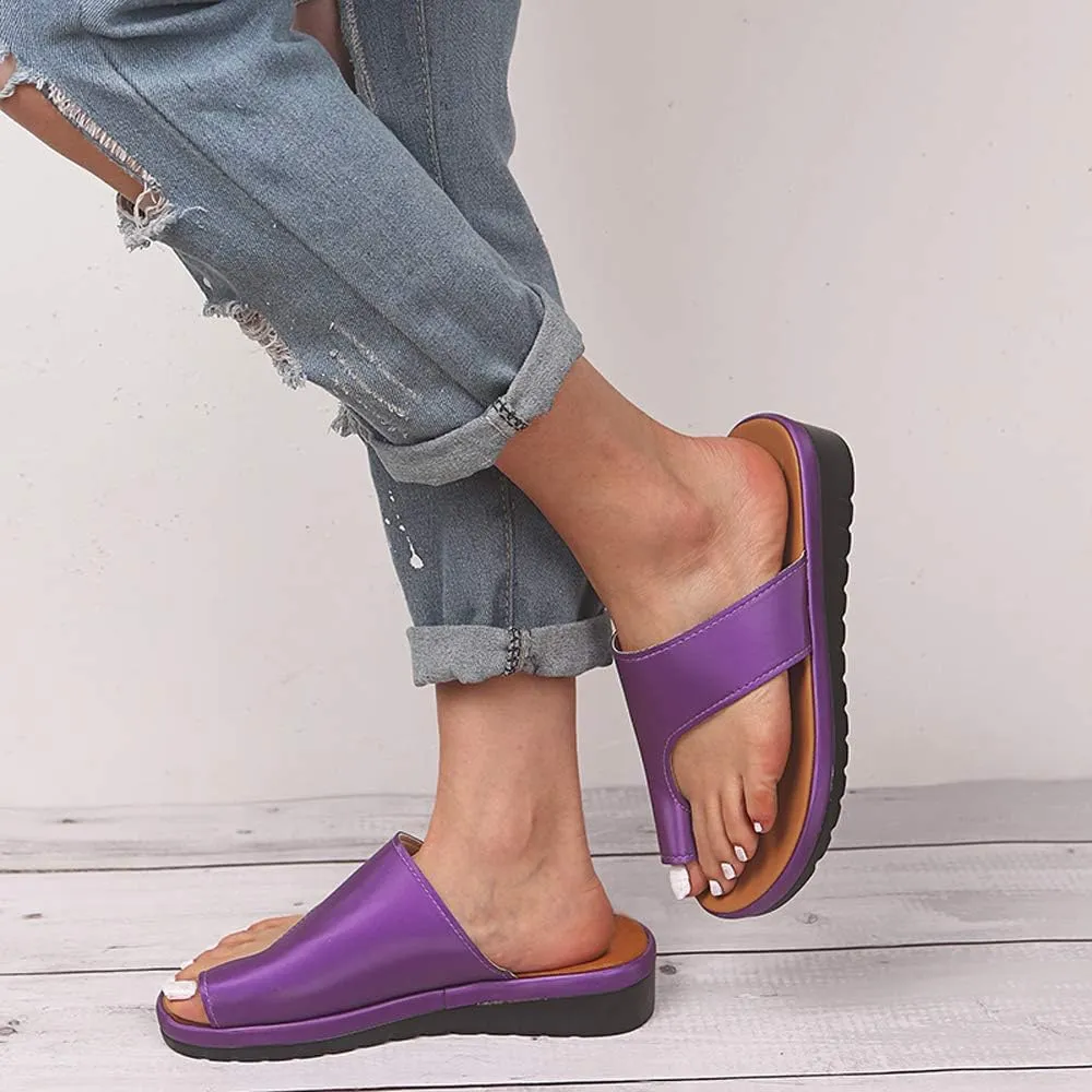 KINOW Women Bunion Sandals Platform Wedge Slippers Orthopedic Flip Flops Summer Shoes