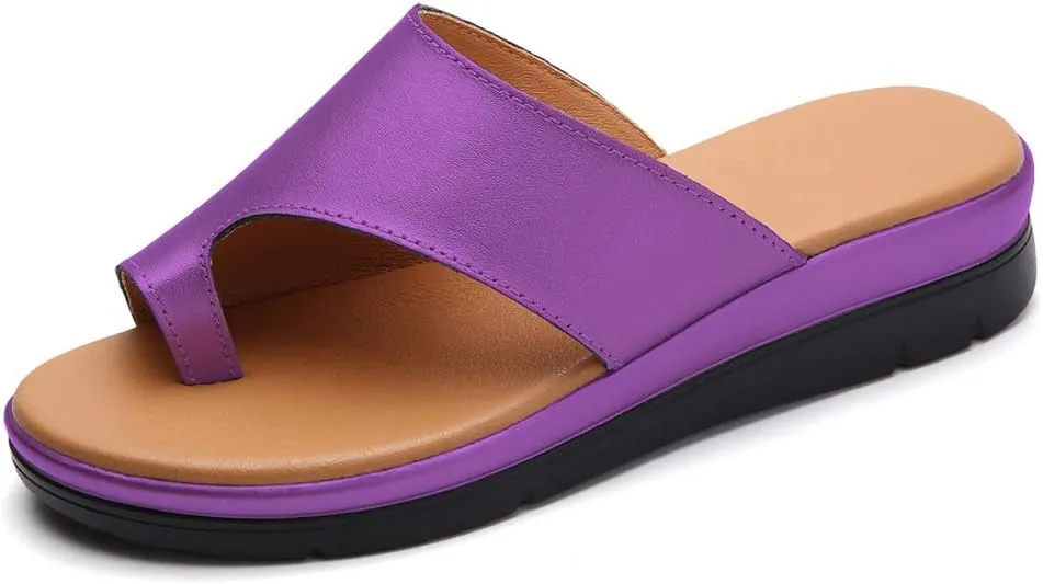 KINOW Women Bunion Sandals Platform Wedge Slippers Orthopedic Flip Flops Summer Shoes