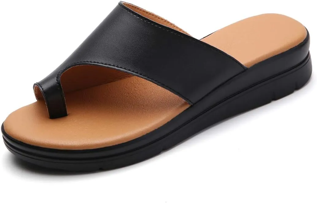 KINOW Women Bunion Sandals Platform Wedge Slippers Orthopedic Flip Flops Summer Shoes