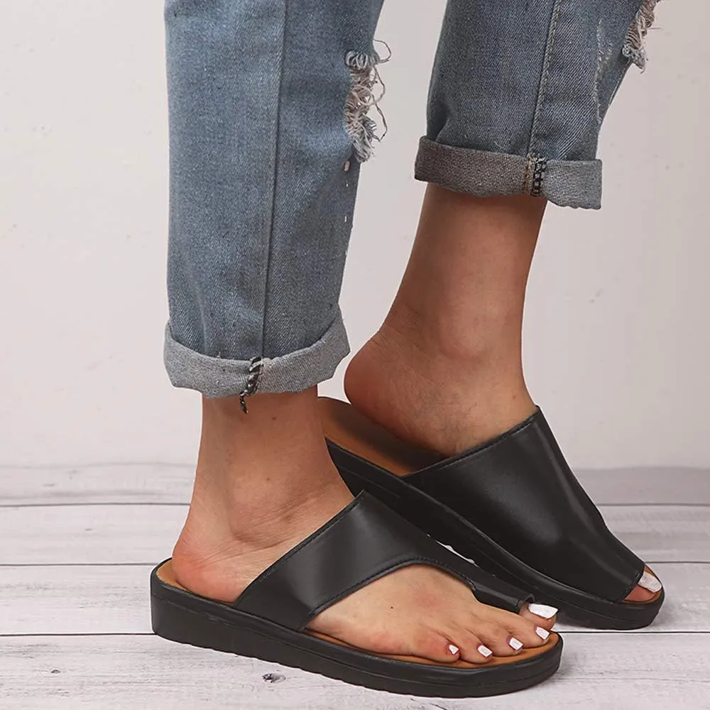 KINOW Women Bunion Sandals Platform Wedge Slippers Orthopedic Flip Flops Summer Shoes