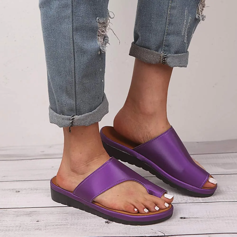 KINOW Women Bunion Sandals Platform Wedge Slippers Orthopedic Flip Flops Summer Shoes