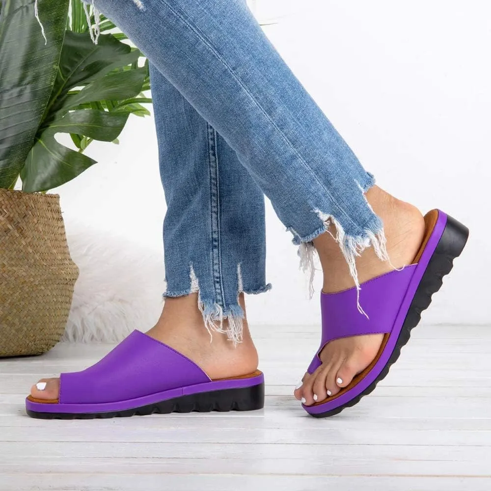 KINOW Women Bunion Sandals Platform Wedge Slippers Orthopedic Flip Flops Summer Shoes