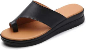 KINOW Women Bunion Sandals Platform Wedge Slippers Orthopedic Flip Flops Summer Shoes