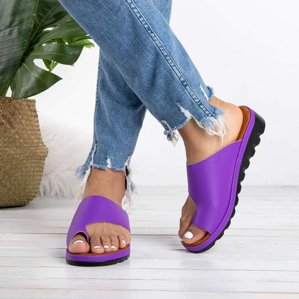 KINOW Women Bunion Sandals Platform Wedge Slippers Orthopedic Flip Flops Summer Shoes
