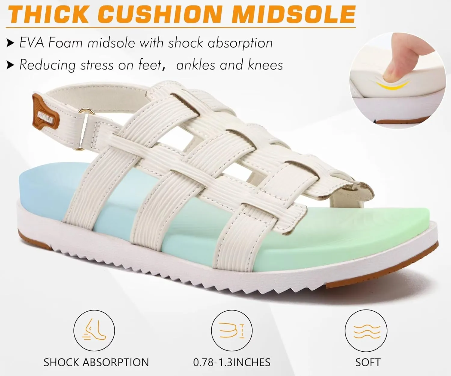 KuaiLu Womens Fashion Orthopedic Walking Sandals for Women 2025 Arch Support Sandles Comfort Plantar Fasciitis Recovery Cushion Summer Travel Outdoor Hiking Open Toe Water Shoes Woman Size US5-11
