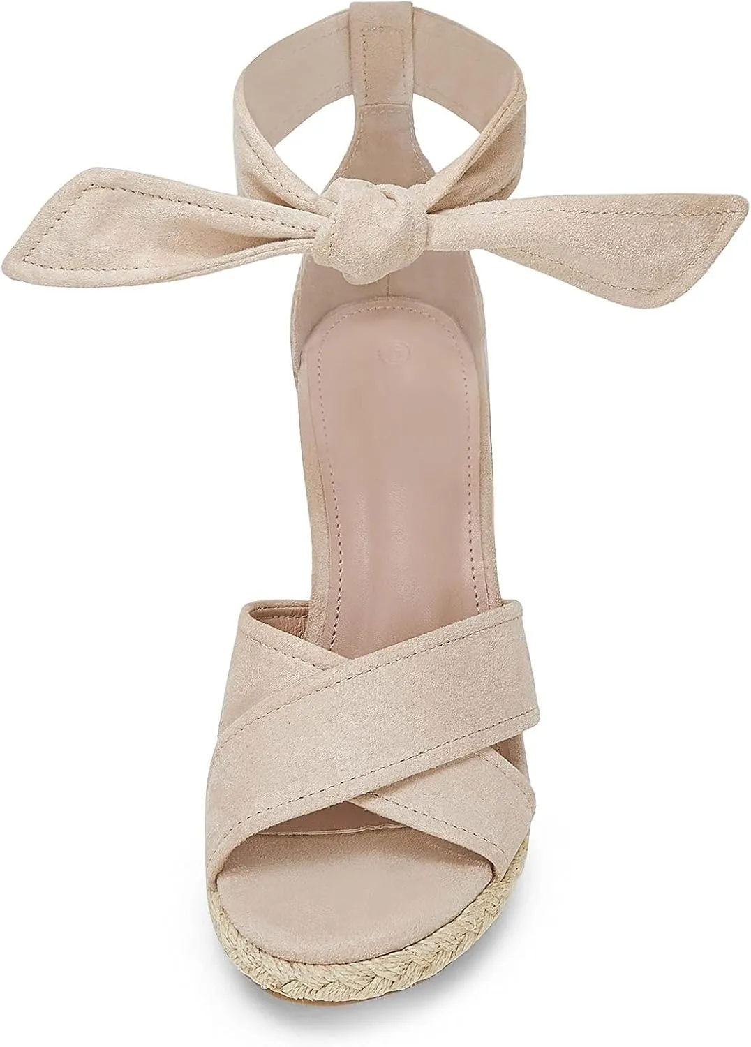 LAICIGO Women's Lace Up Espadrille Wedge Sandals Open Toe Platform Ankle Strap Summer Dress Shoes