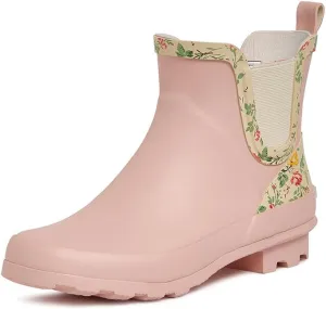 Laura Ashley Women's Rain Boots, Mid Cut Rubber Rain Boots for Women - Waterproof Ankle Boots for Ladies