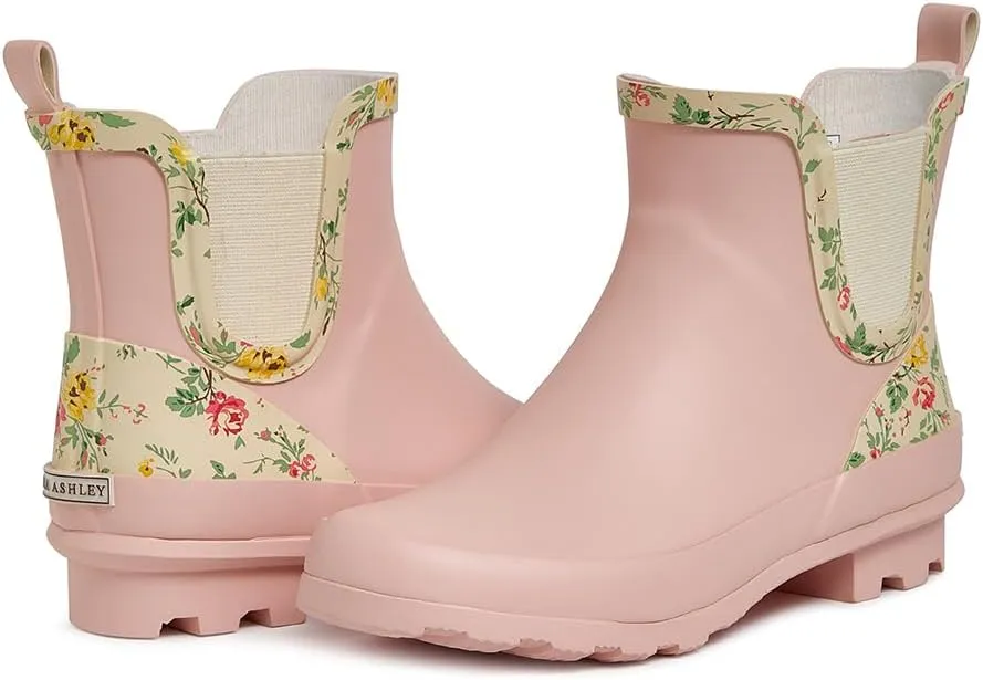 Laura Ashley Women's Rain Boots, Mid Cut Rubber Rain Boots for Women - Waterproof Ankle Boots for Ladies