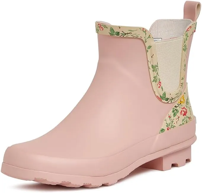 Laura Ashley Women's Rain Boots, Mid Cut Rubber Rain Boots for Women - Waterproof Ankle Boots for Ladies
