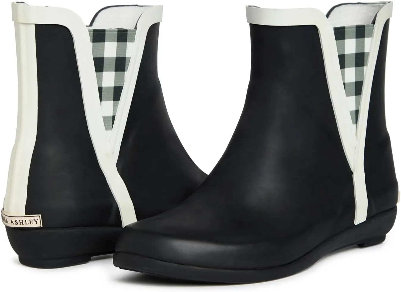 Laura Ashley Women's Rain Boots, Mid Cut Rubber Rain Boots for Women - Waterproof Flat Heeled Ankle Boots for Ladies