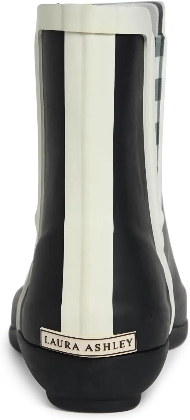 Laura Ashley Women's Rain Boots, Mid Cut Rubber Rain Boots for Women - Waterproof Flat Heeled Ankle Boots for Ladies