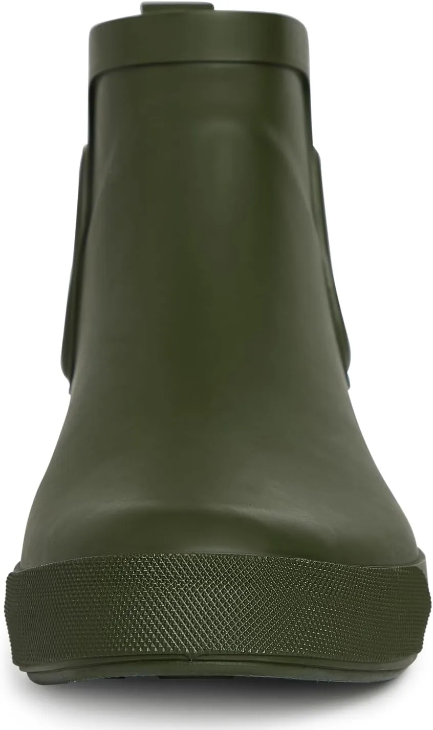 Laura Ashley Women's Rain Boots, Mid Cut Rubber Rain Boots for Women - Waterproof Flat Heeled Ankle Boots for Ladies